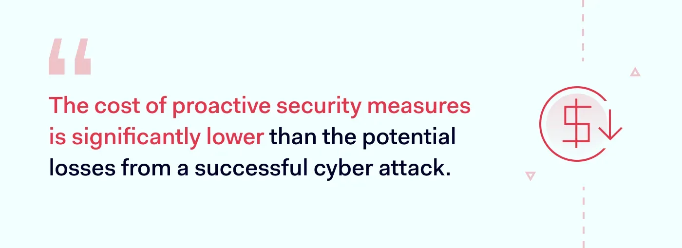Proactive security costs less