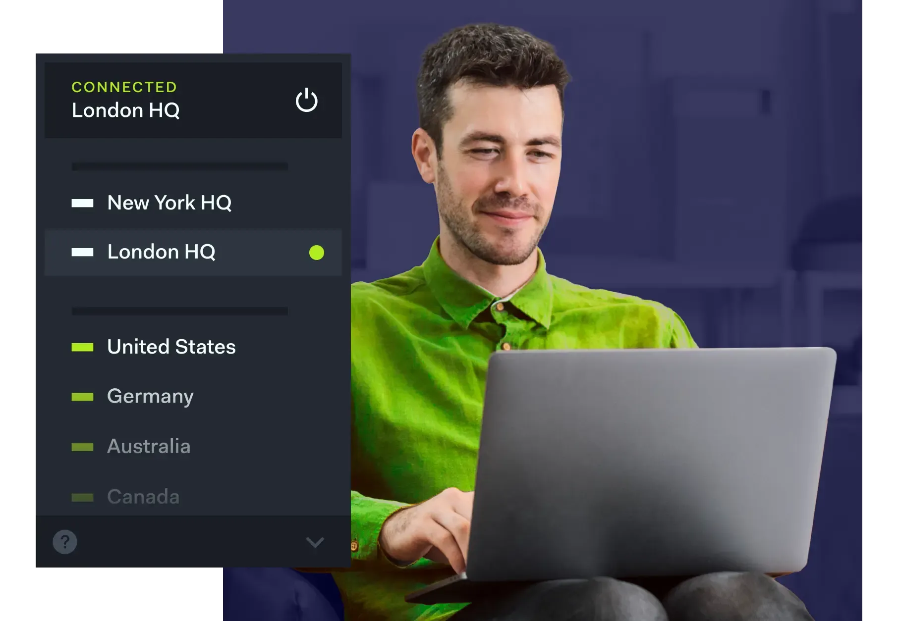 Man connecting to NordLayer gateway