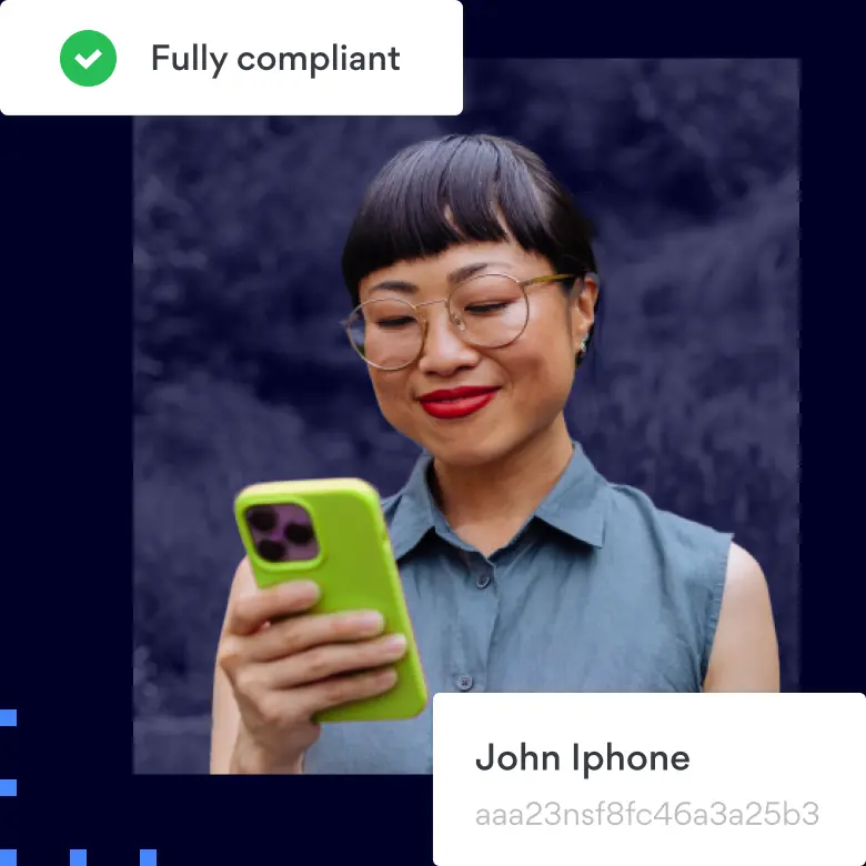 Woman learns how NordLayer helps to comply with security standards