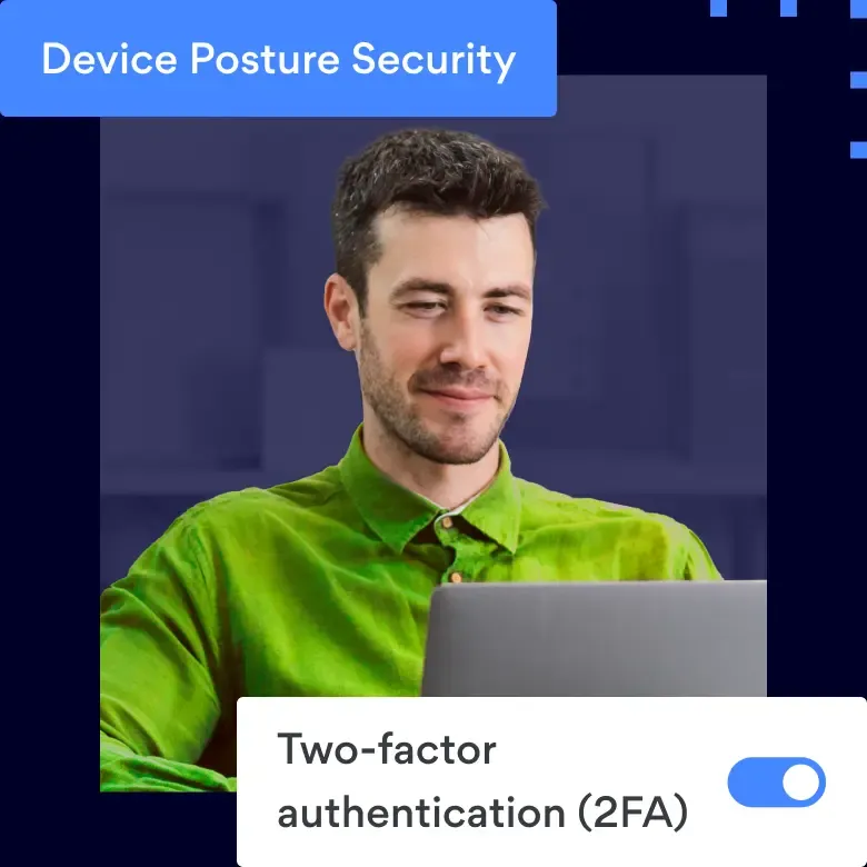Man using two factor authentication