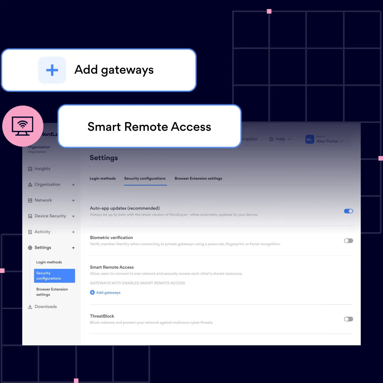 NordLayer features for enabling remote workforce