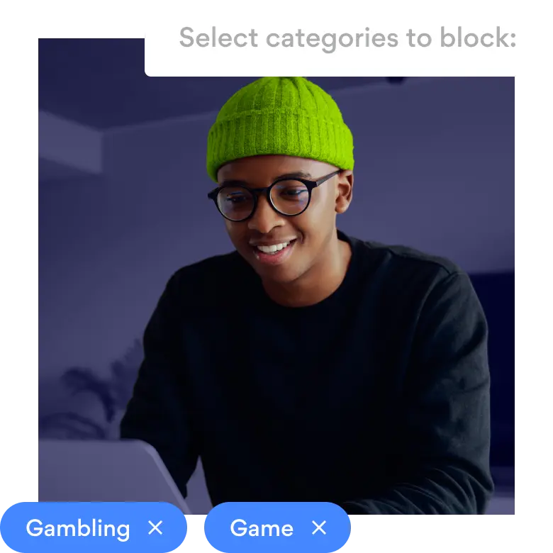 Student checks NordLayer's threat protection and dns filtering features